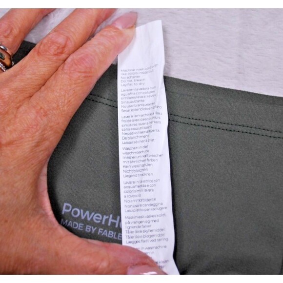 Fabletics Boost PowerHold High-Waisted 7/8 Olive Green/Pink Leggings XL - Picture 6 of 7